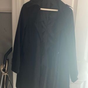 Renee Lamor-  black button trench coat w/ belt